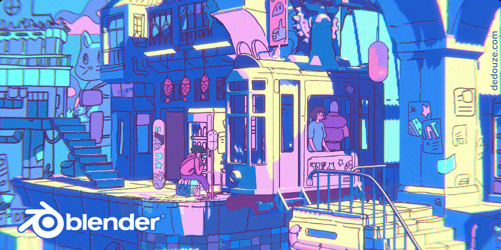 Blender 2.82 - Tram Station
